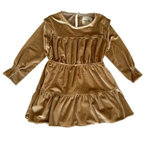Vignette Baby Girls Gold Velvet Dress - Size 12-18M - NEW